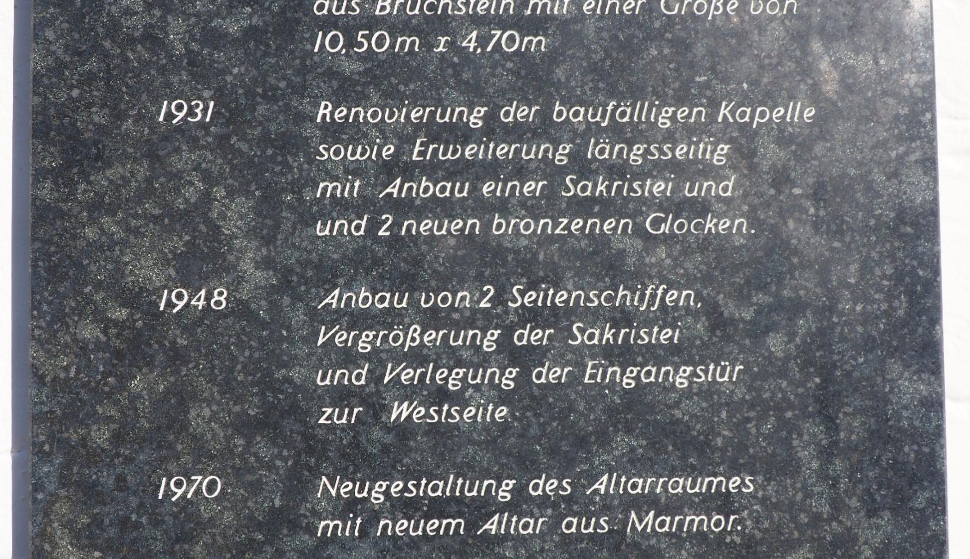 Info Tafel St. Antonius Kapelle Berg